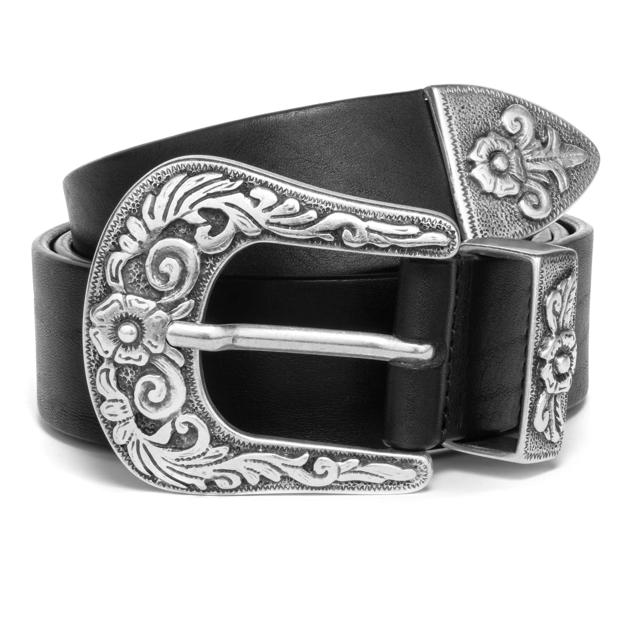 Black Leather Western Belt by To Boot New York
