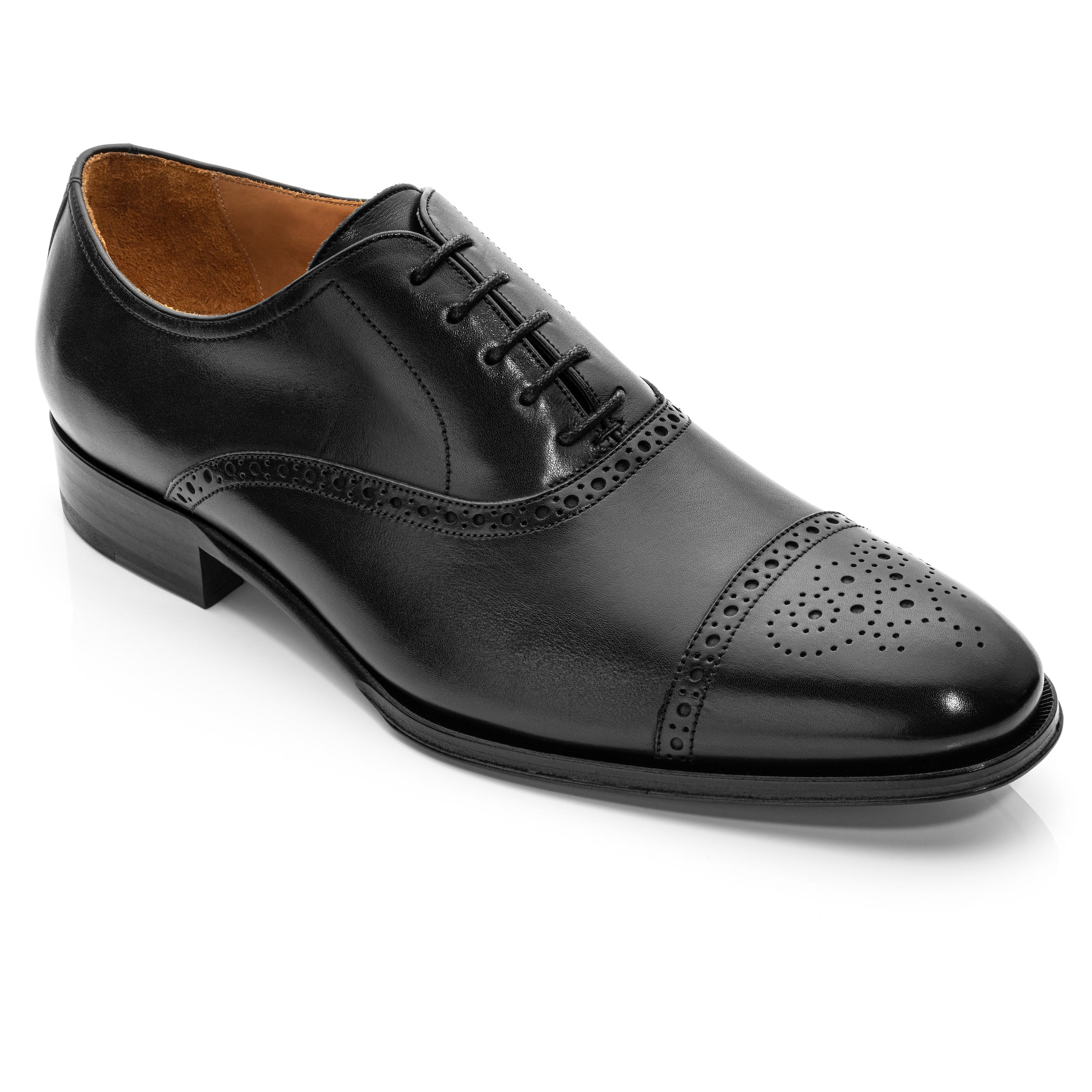 Cassino Black Medallion Cap Toe