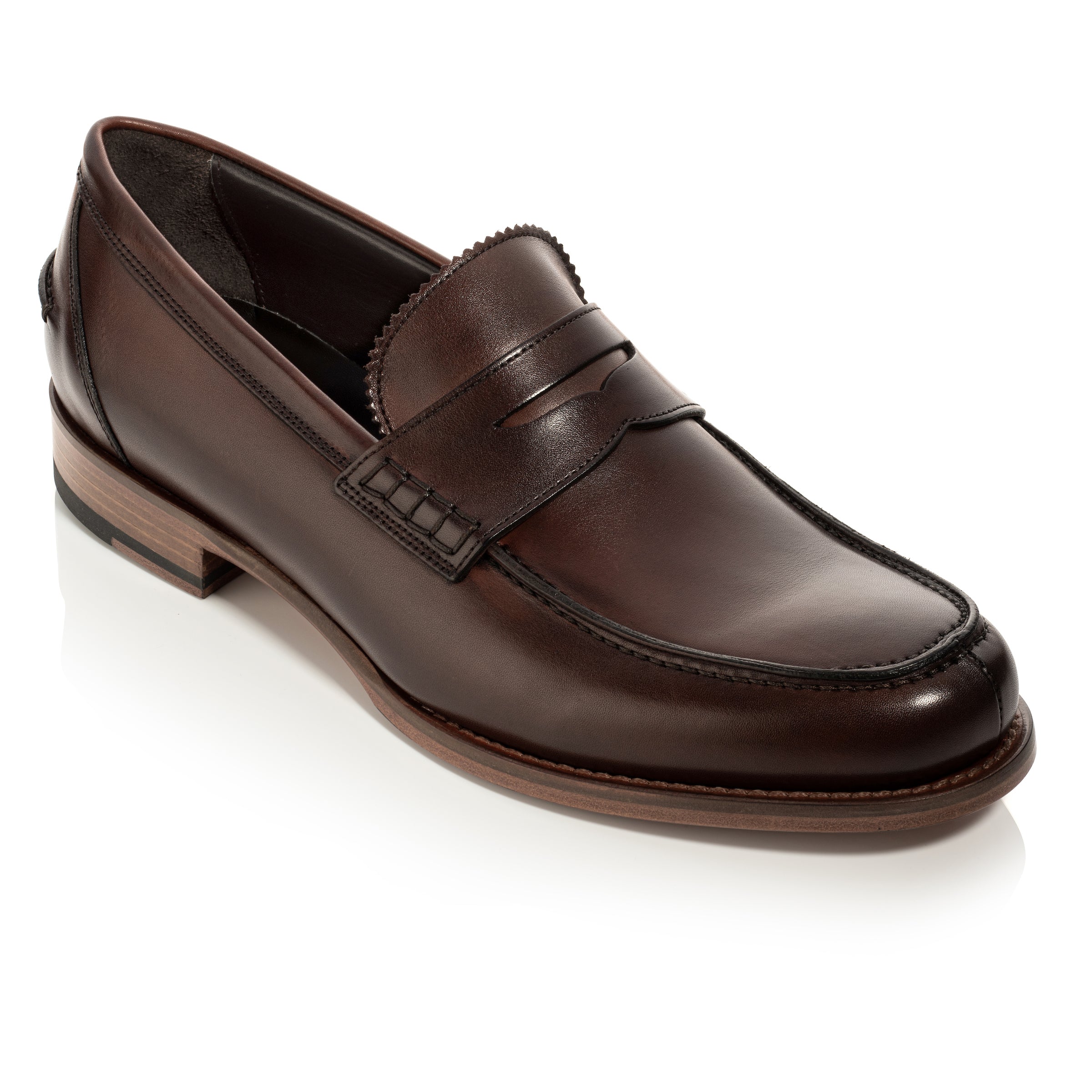 Levanzo Dark Brown Burnish Calf Penny Loafer