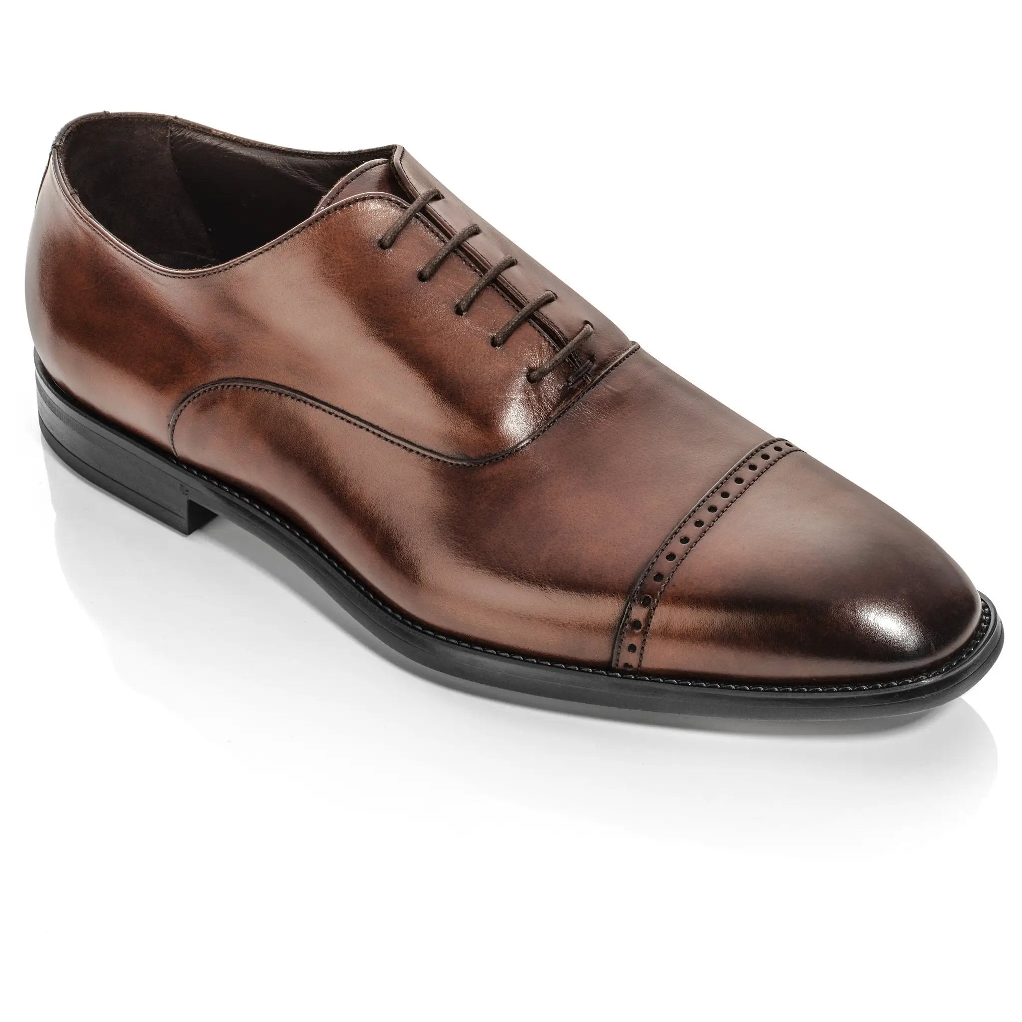 Alessio Burnished Brown Cap Toe Balmoral Oxford by To Boot New York
