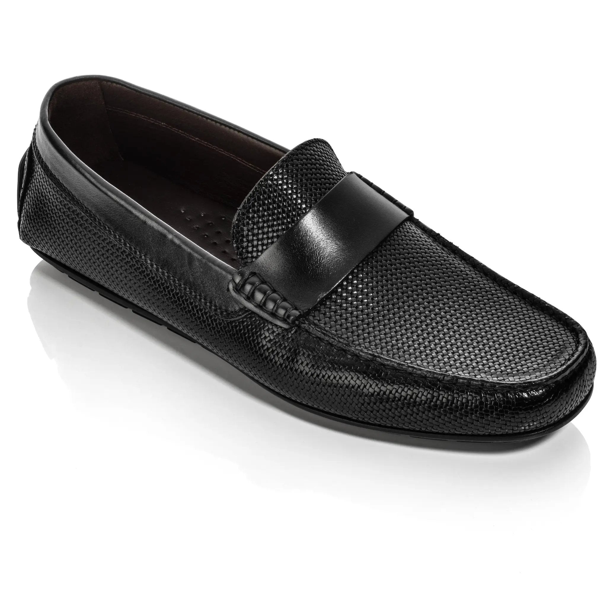 Magnus Black Embossed Driving Shoe by To Boot New York