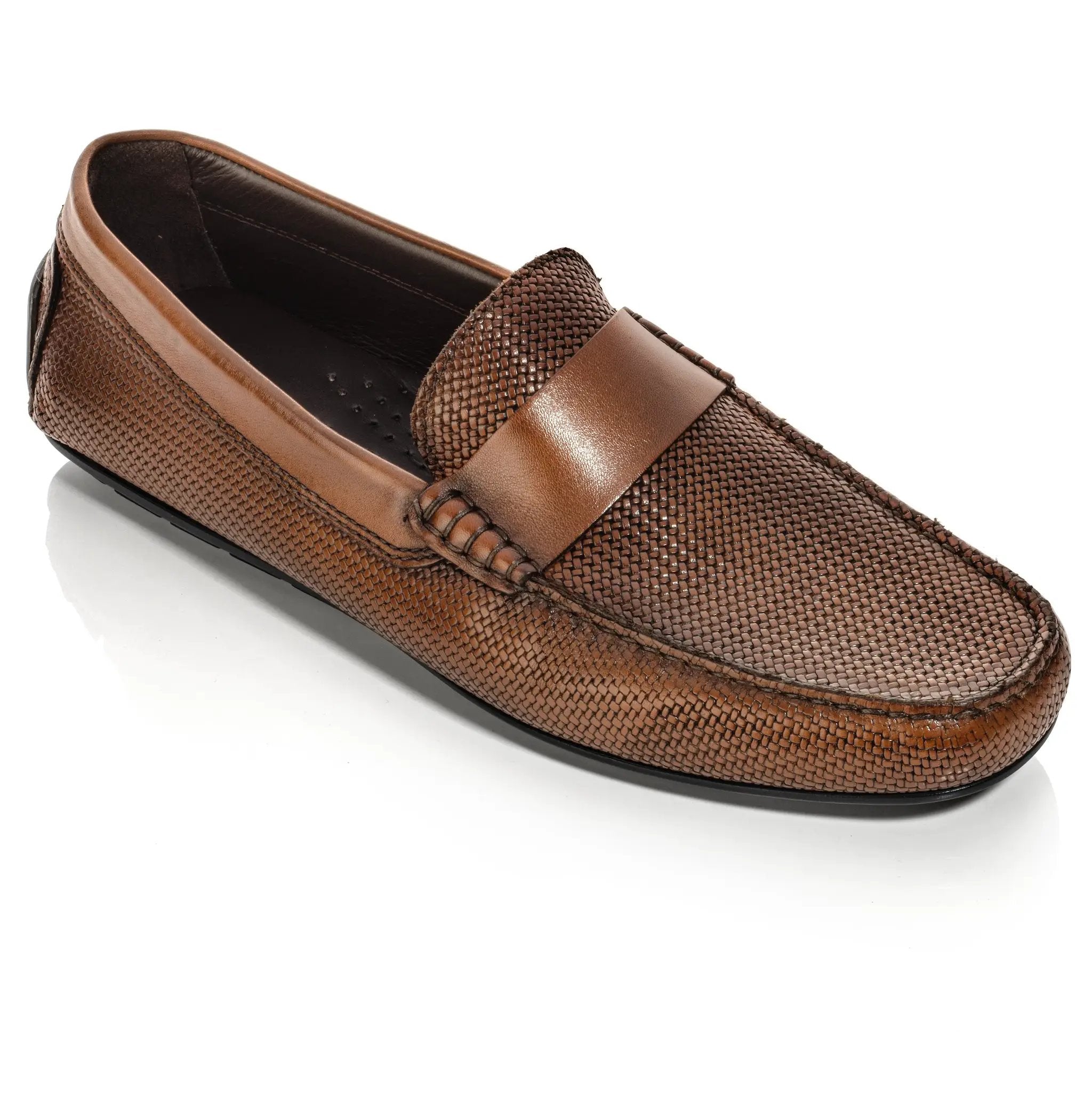 Magnus Burnished Tan Embossed Driving Shoe by To Boot New York
