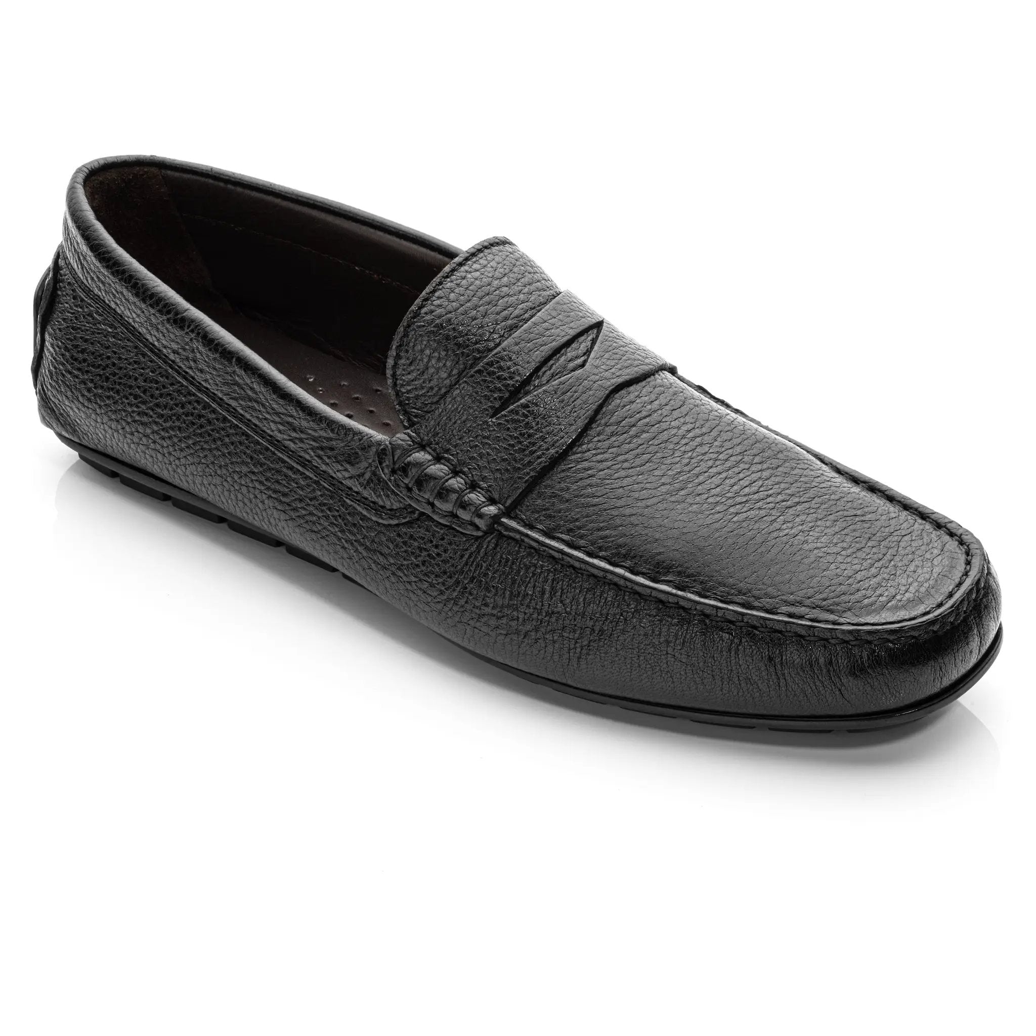 Vieques Black Deerskin Penny Driving Loafer by To Boot New York