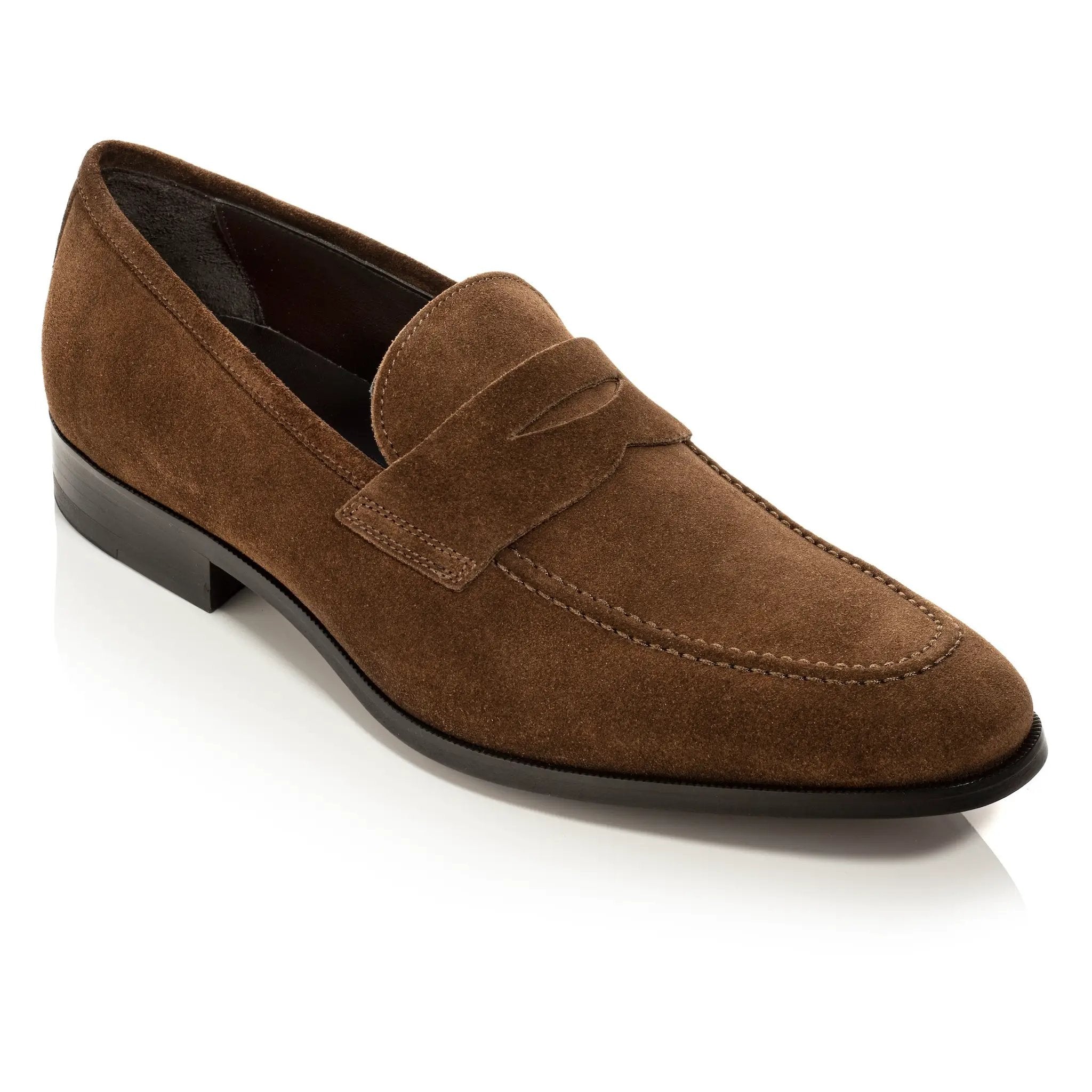 Tesoro Mid Brown Suede Slip-On Penny Loafer by To Boot New York