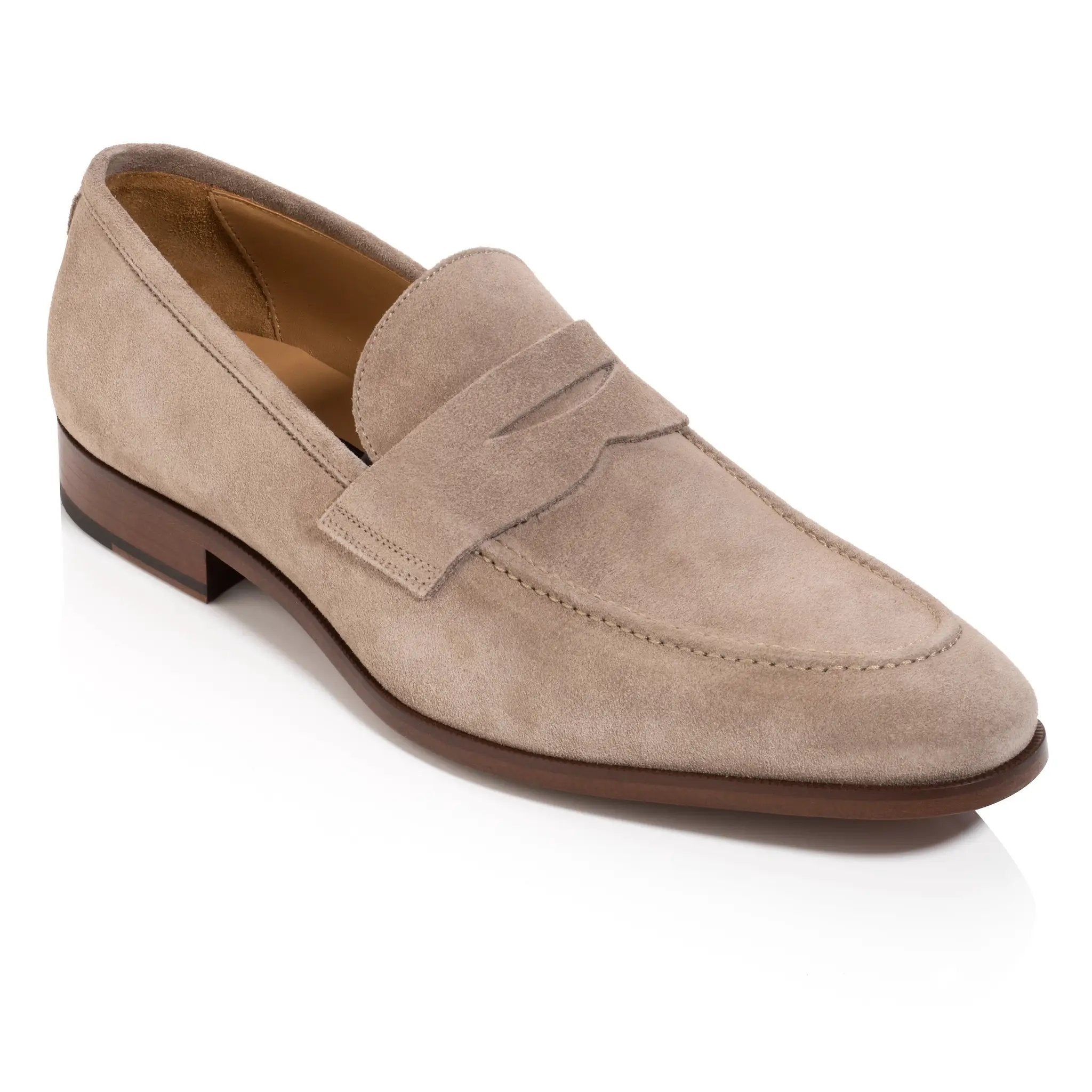 Tesoro Taupe Suede Slip-On Penny Loafer by To Boot New York