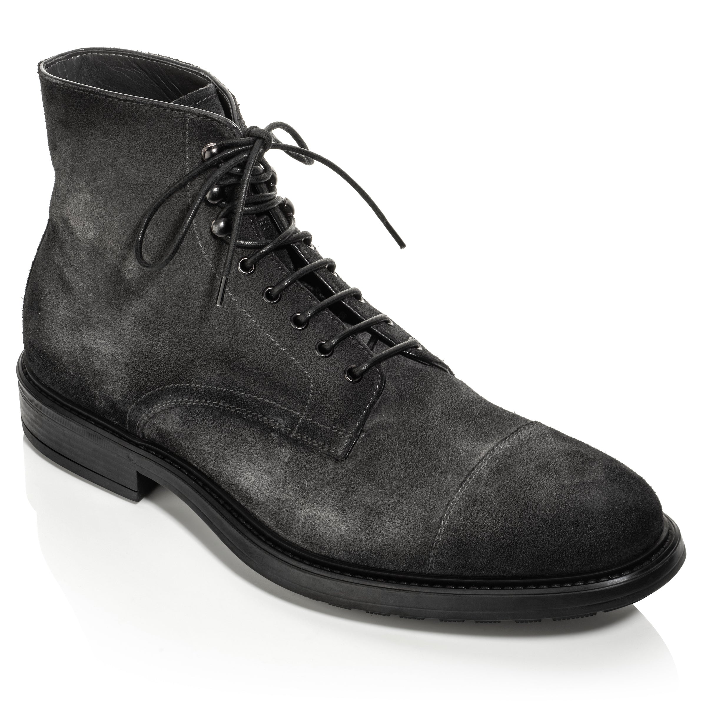 Burkett Grey Suede Cap Toe Boot