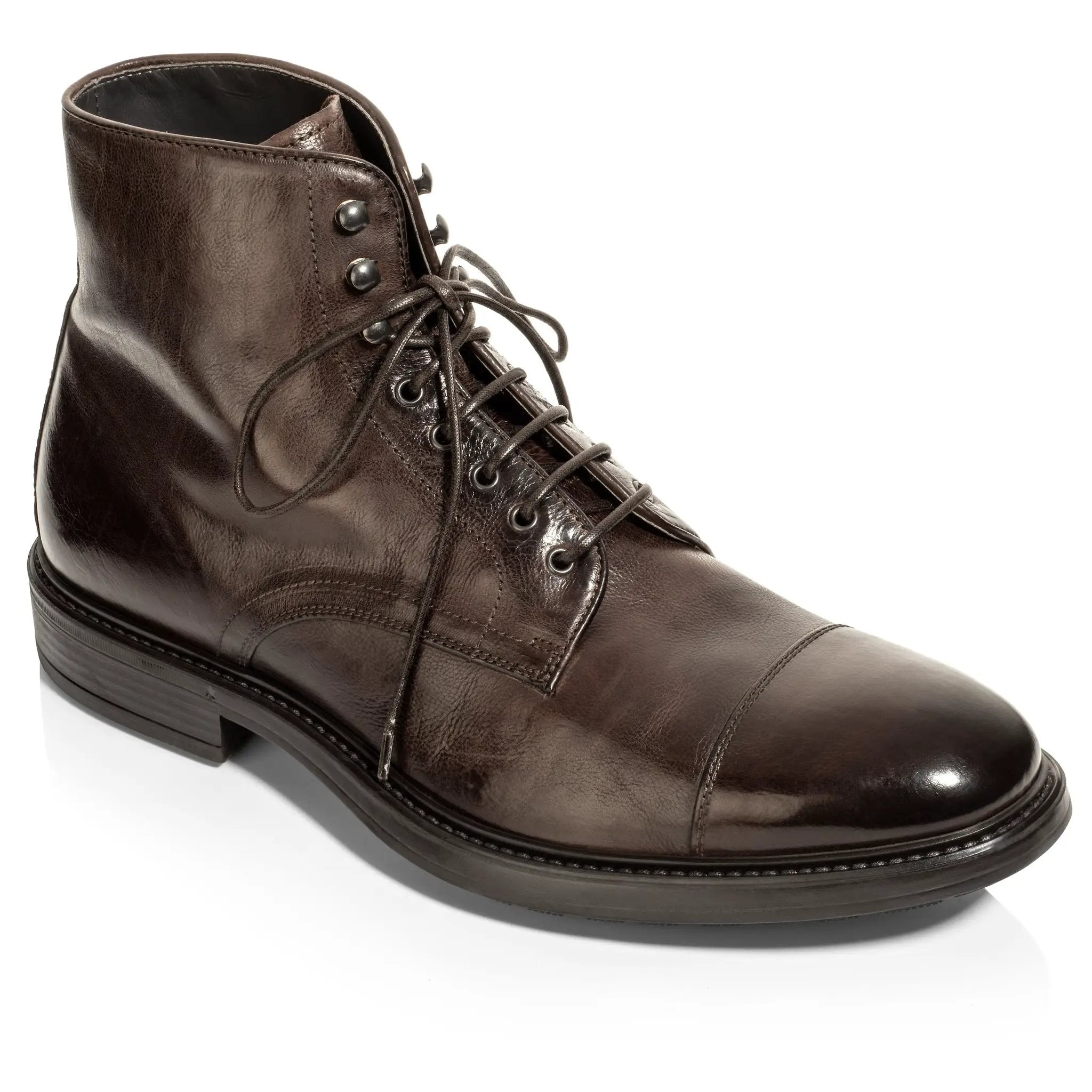 Burkett Dark Brown Cap Toe Boot by To Boot New York