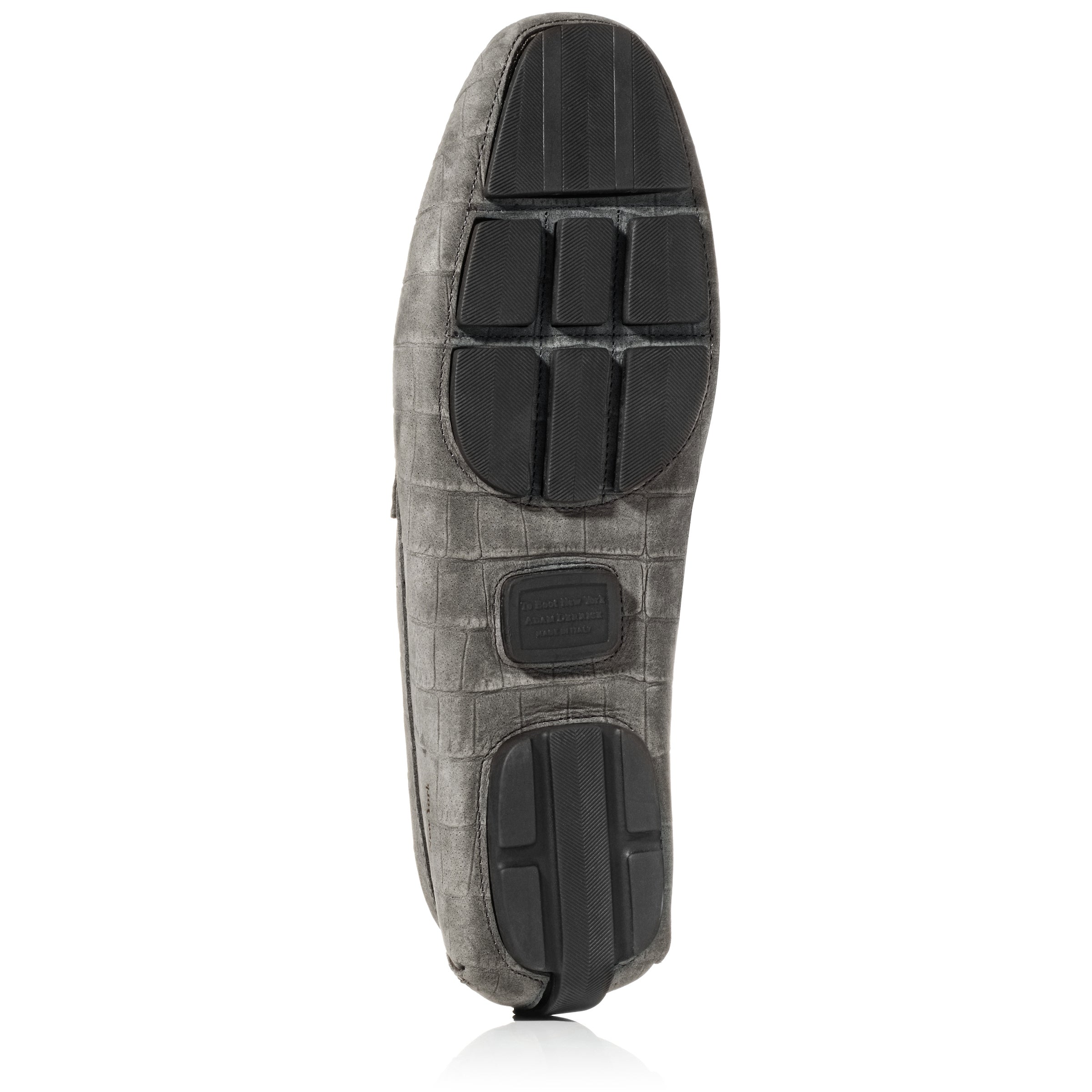 Aston Grey Nubuck Croc Effect Driving Shoe
