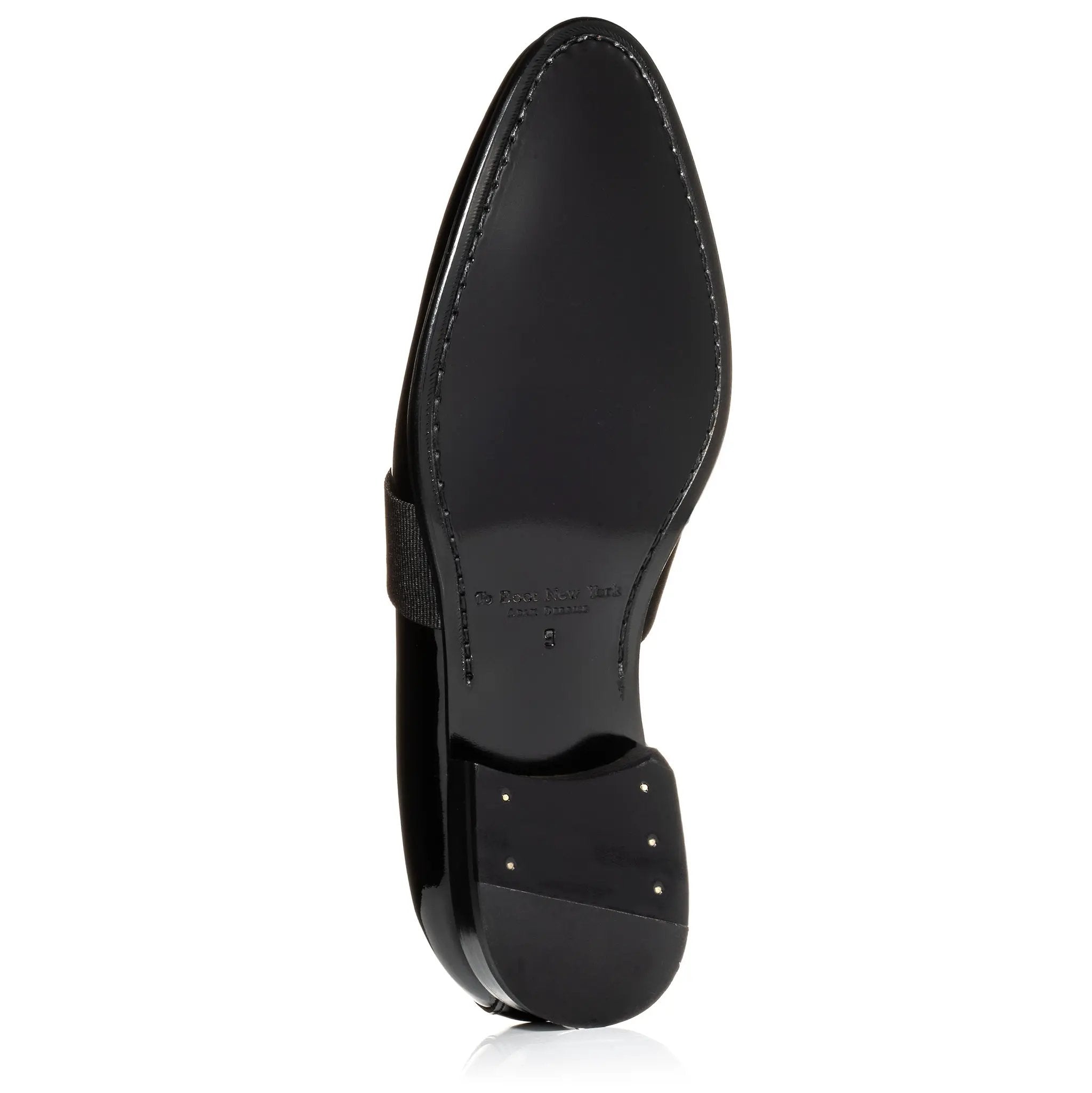 leather sole dress shoes To Boot New York Men's Perry Patent Leather Loafers - Black