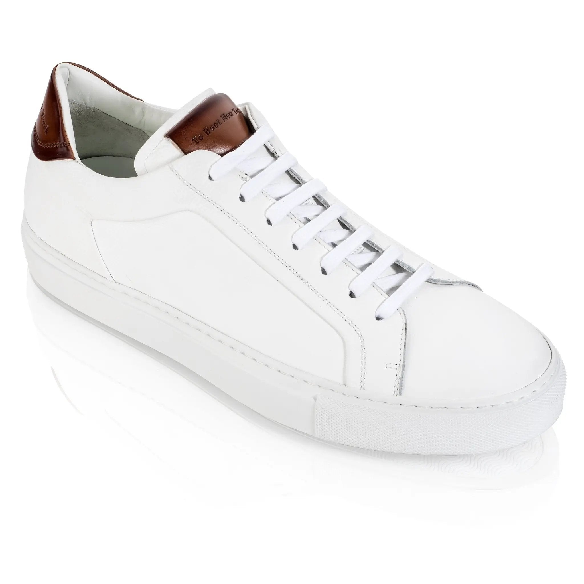 Carlin White Tumbled Calf Sneaker by To Boot New York