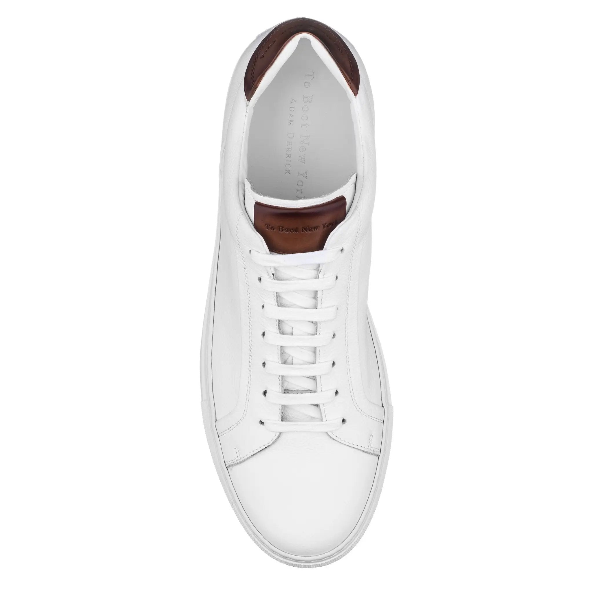 Carlin White Tumbled Calf Sneaker by To Boot New York
