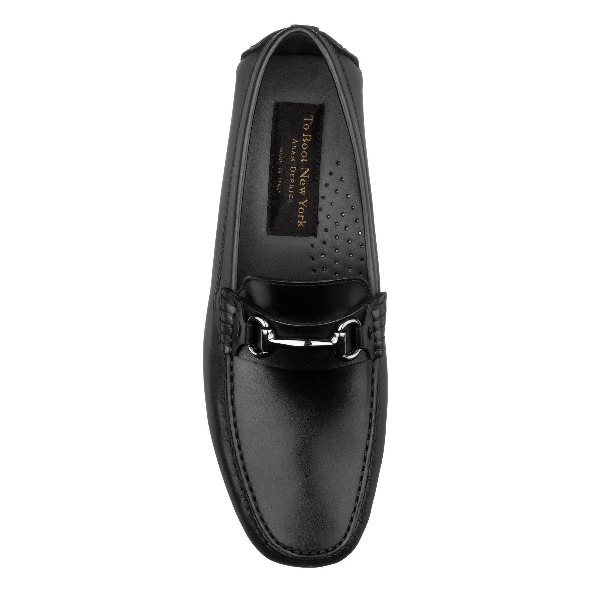 Del Amo Black Calf Driving Shoe by To Boot New York