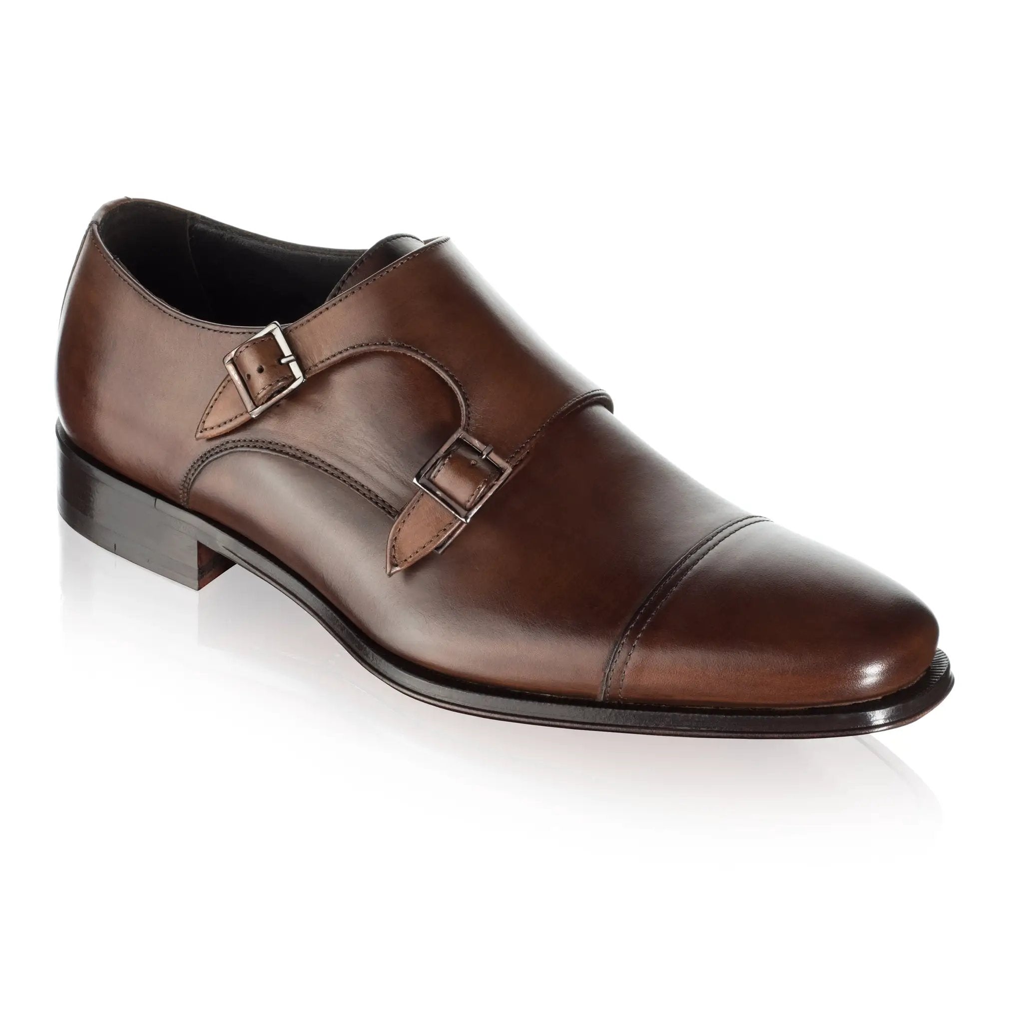 Grant Brown Calf Cap Toe Double Monkstrap by To Boot New York