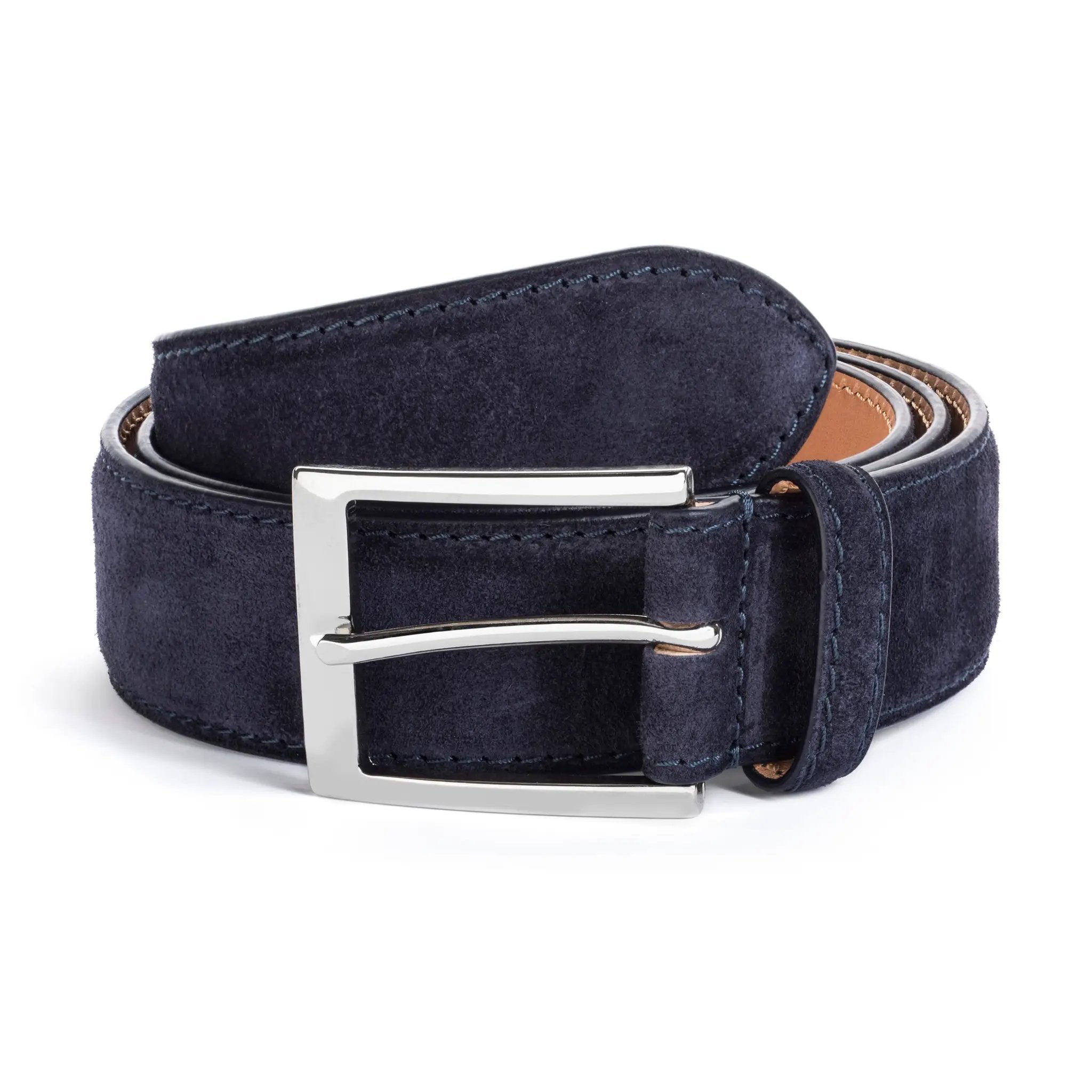 Navy Blue Suede Belt by To Boot New York