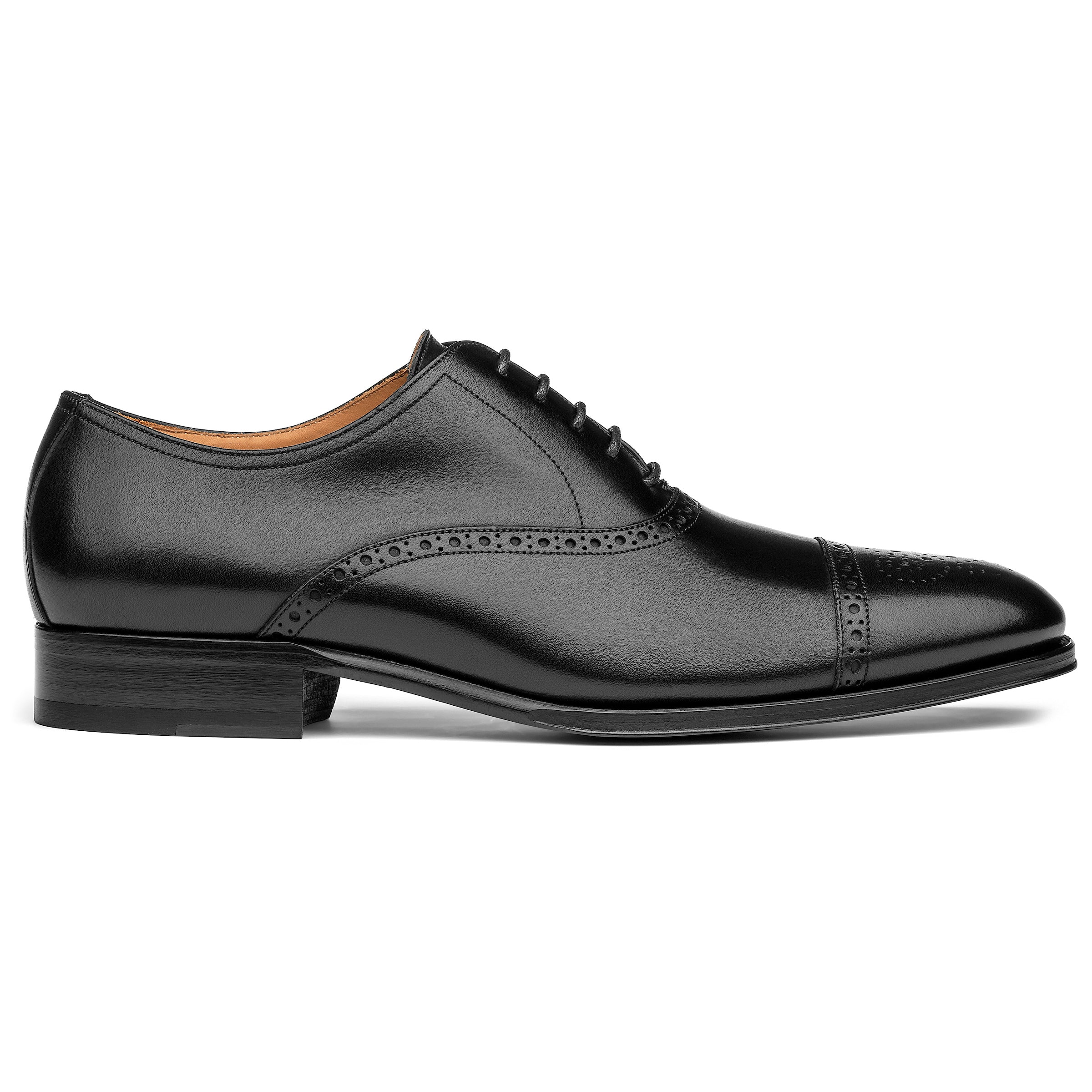 Cassino Black Medallion Cap Toe