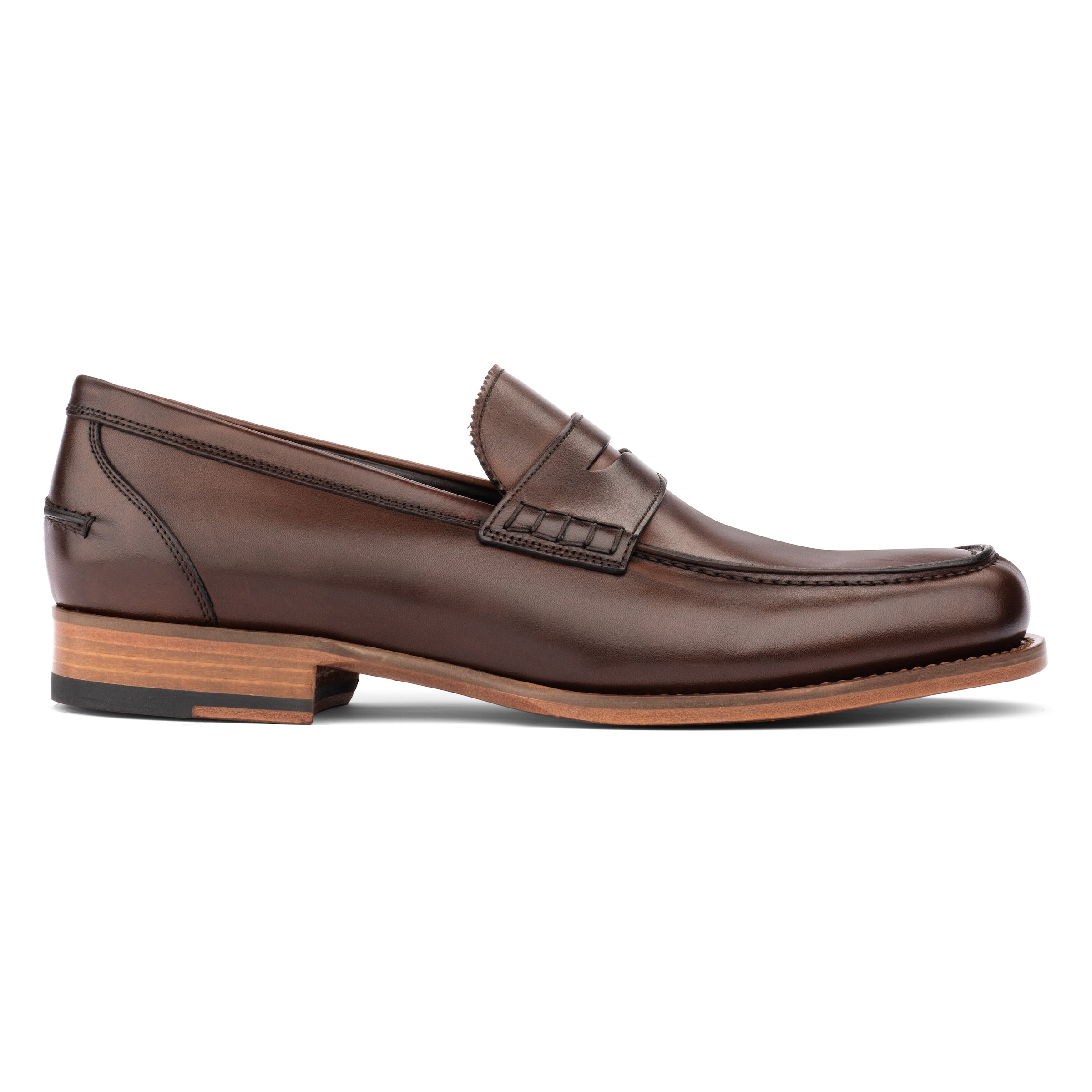 Levanzo Dark Brown Burnish Calf Penny Loafer