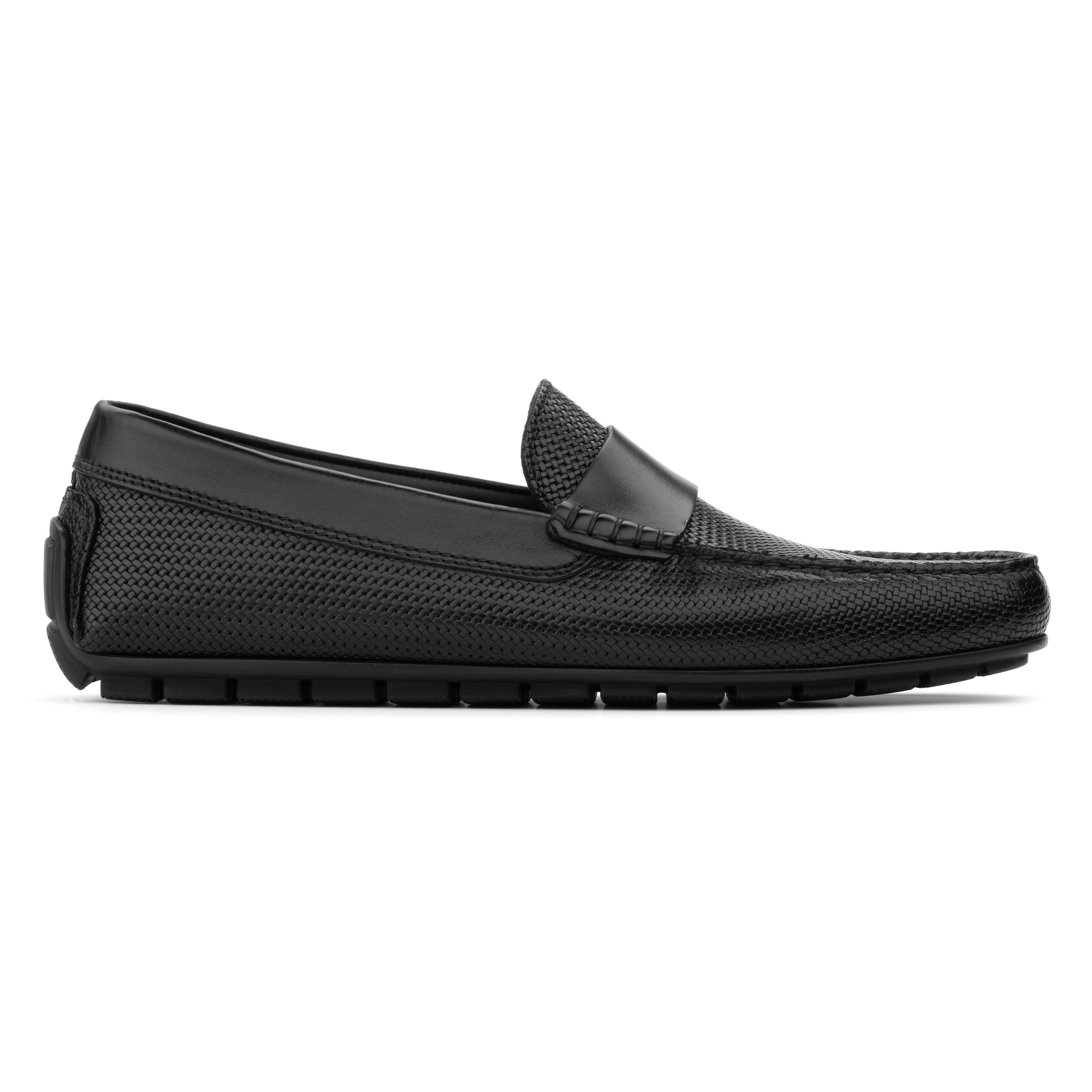 Magnus Black Embossed Driving Shoe