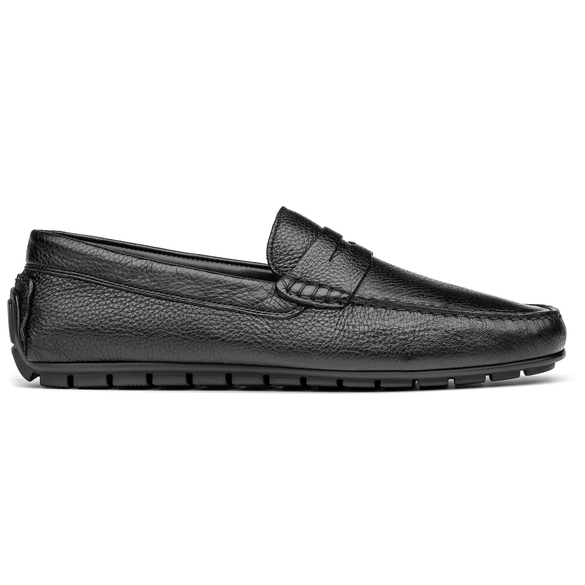 Vieques Black Deerskin Penny Driving Loafer by To Boot New York