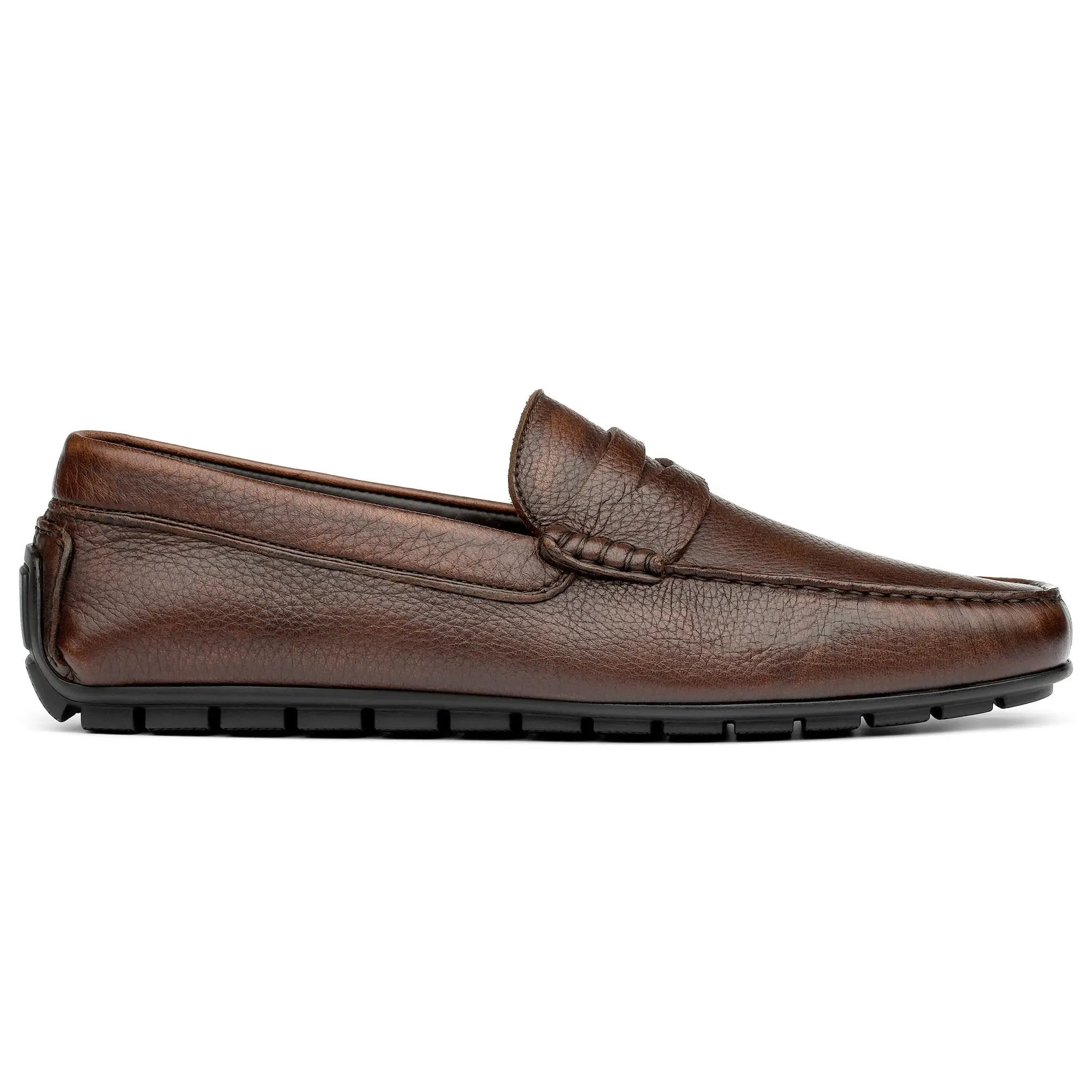Vieques Mid Brown Deerskin Penny Driving Loafer by To Boot New York