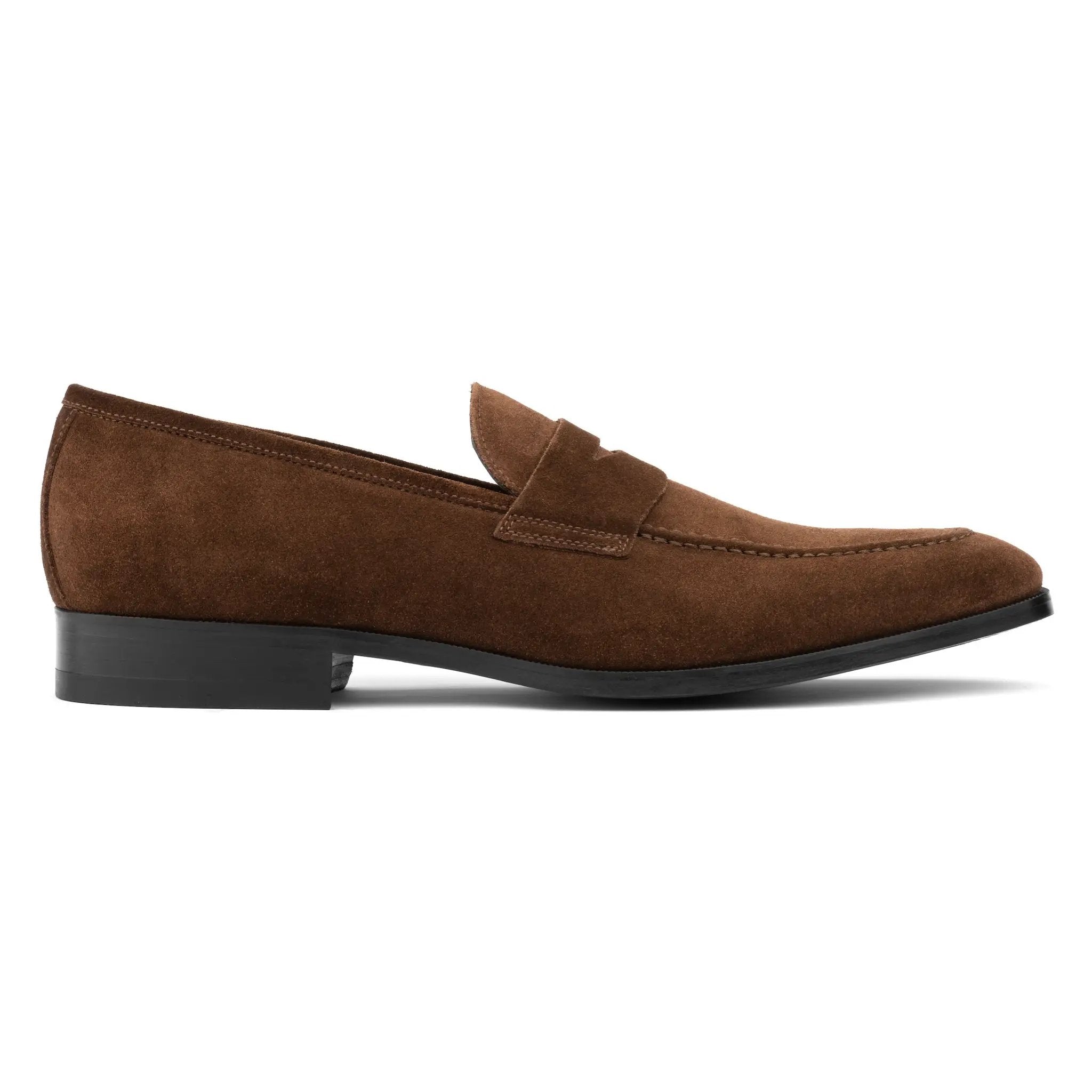 Tesoro Mid Brown Suede Slip-On Penny Loafer by To Boot New York