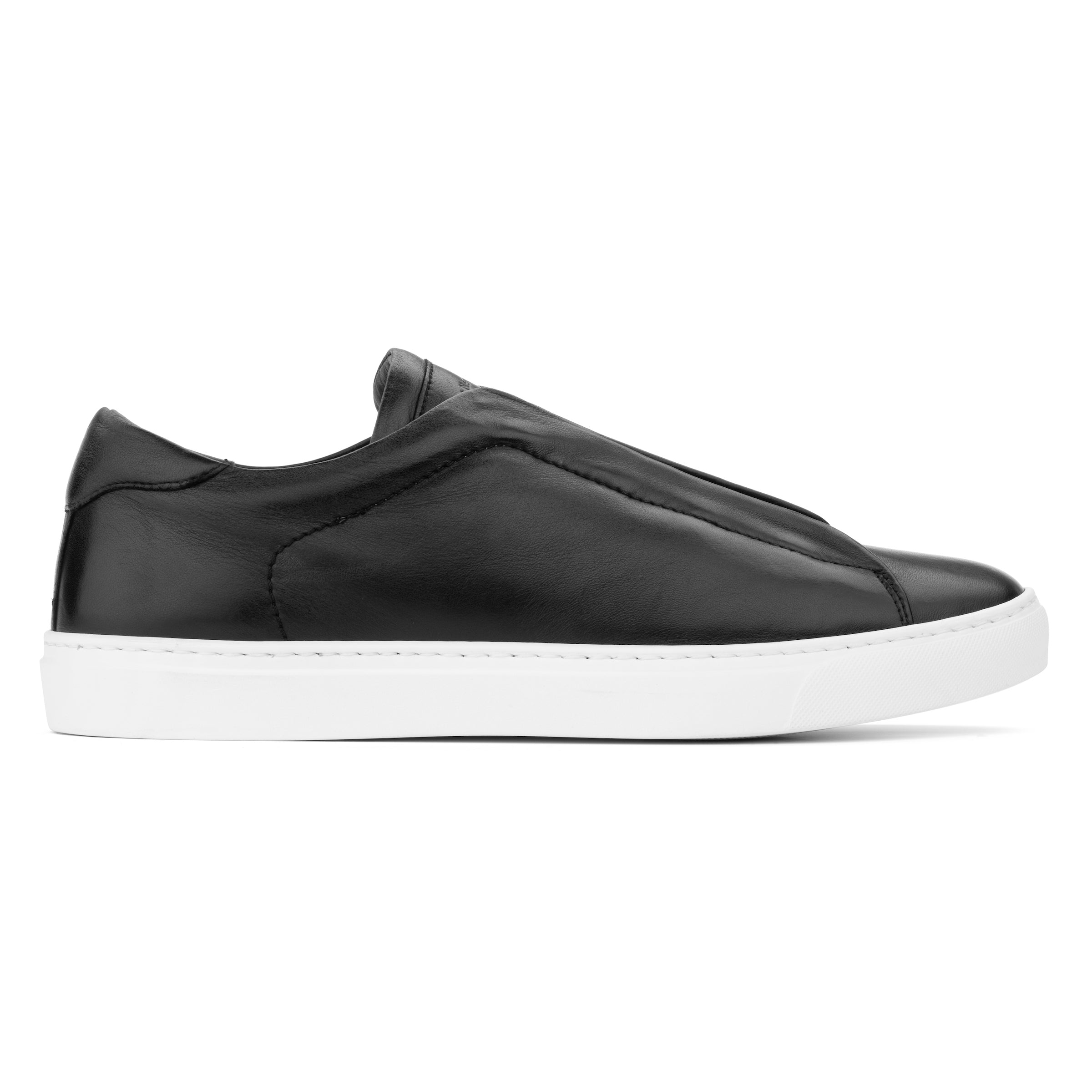 Bolla Black Soft Calf Elastic Slip on Sneaker