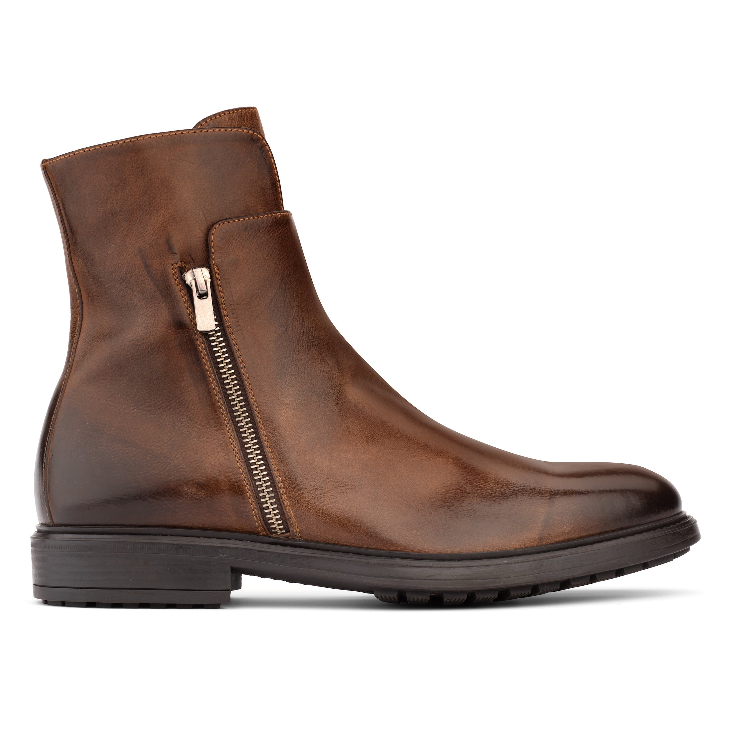 Boyd Cognac Calf Zipper Boot