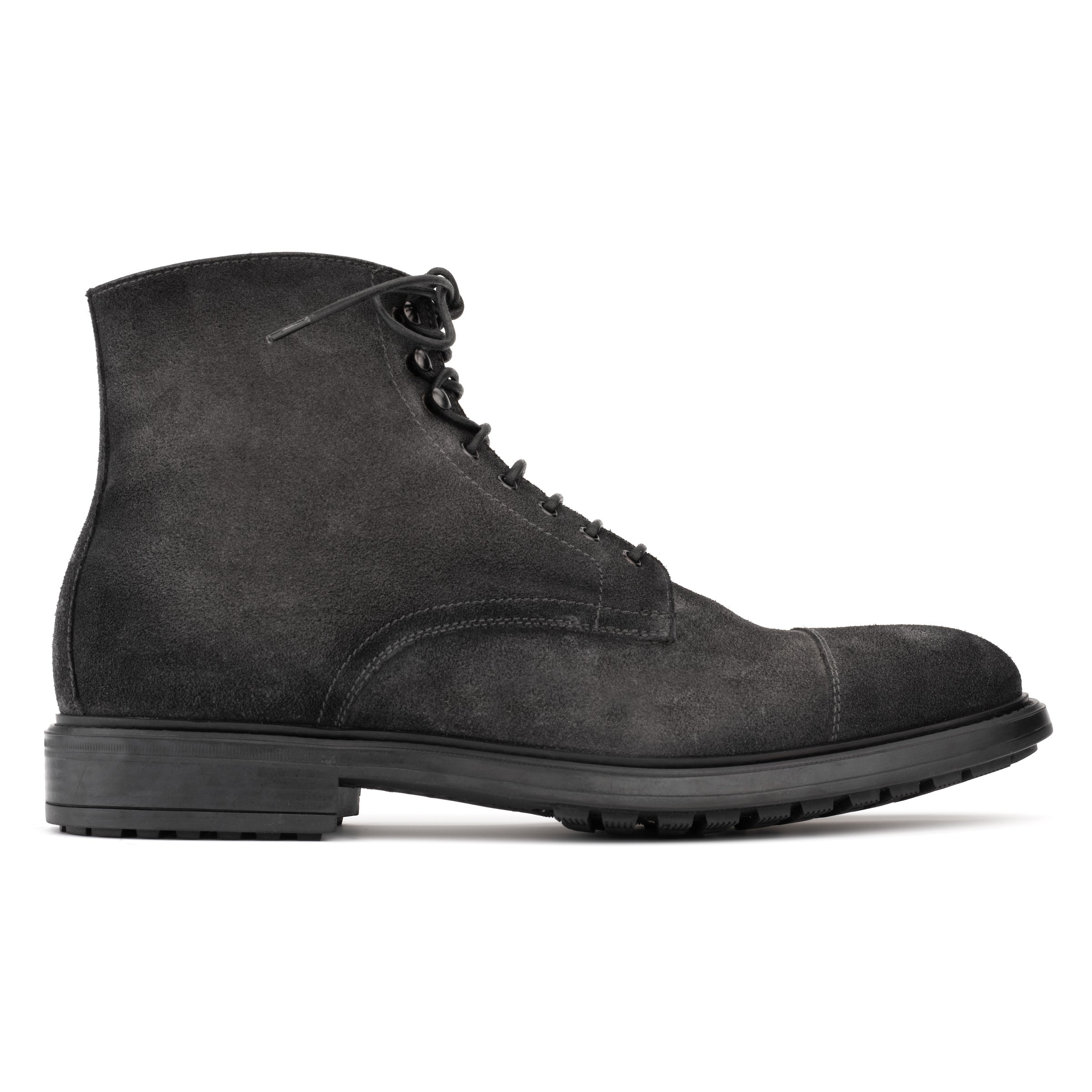 Burkett Grey Suede Cap Toe Boot