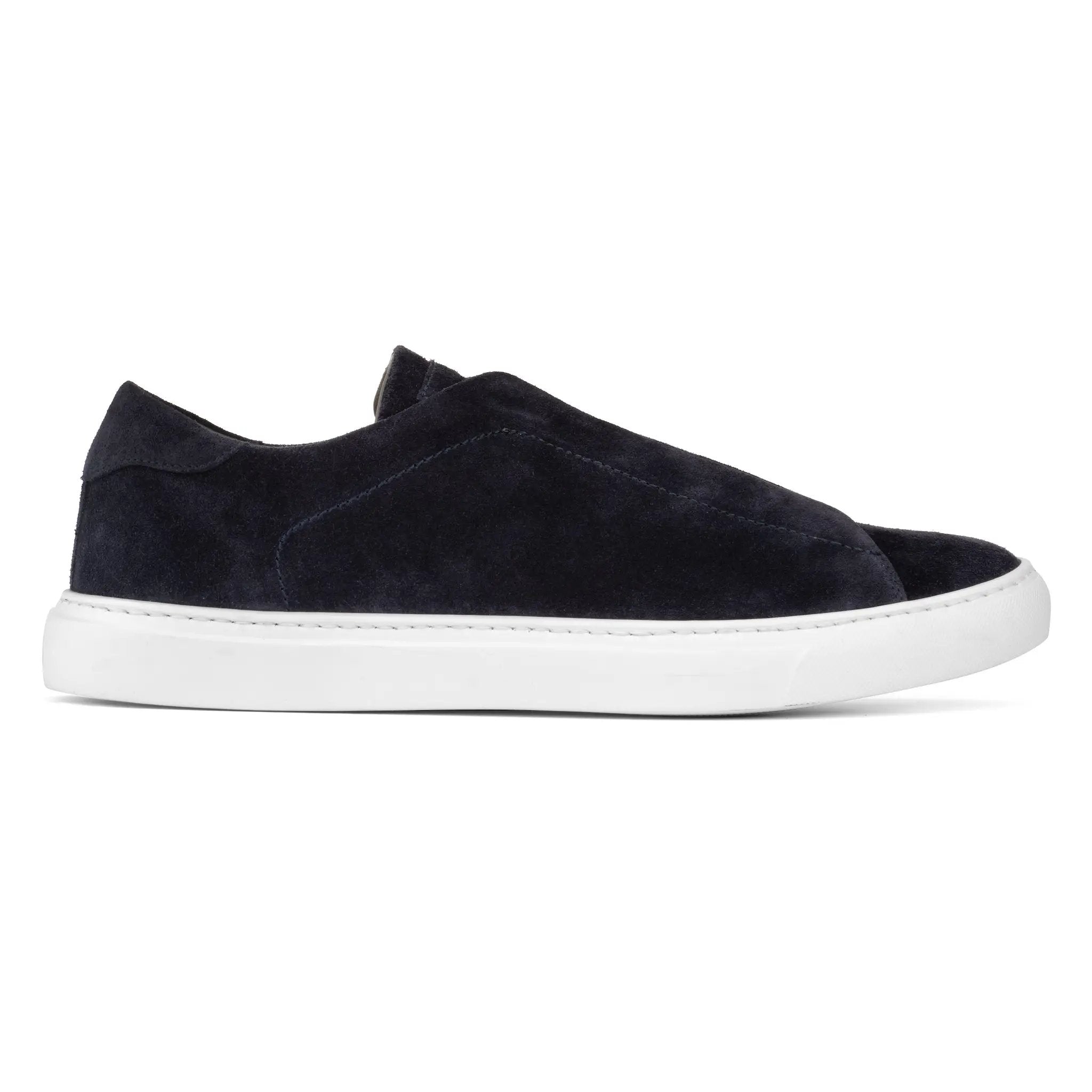 Stone Navy Suede Slip-On Sneaker by To Boot New York