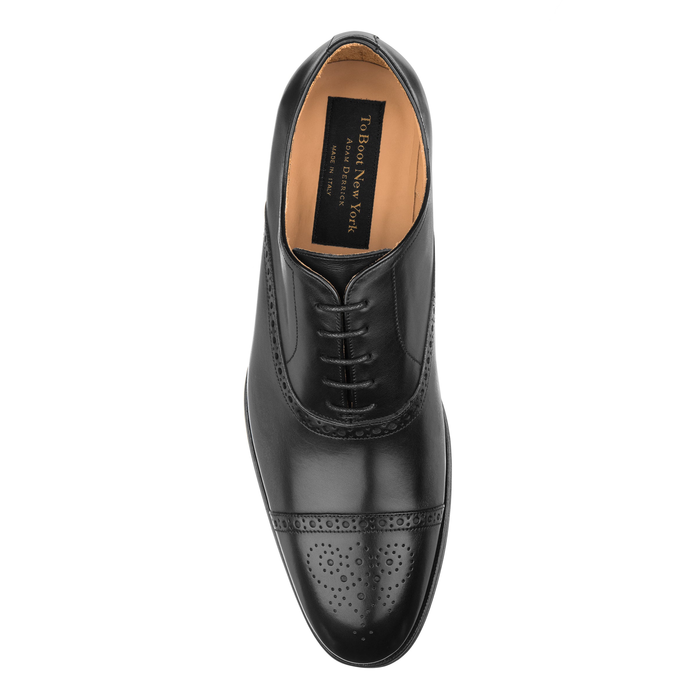 Cassino Black Medallion Cap Toe