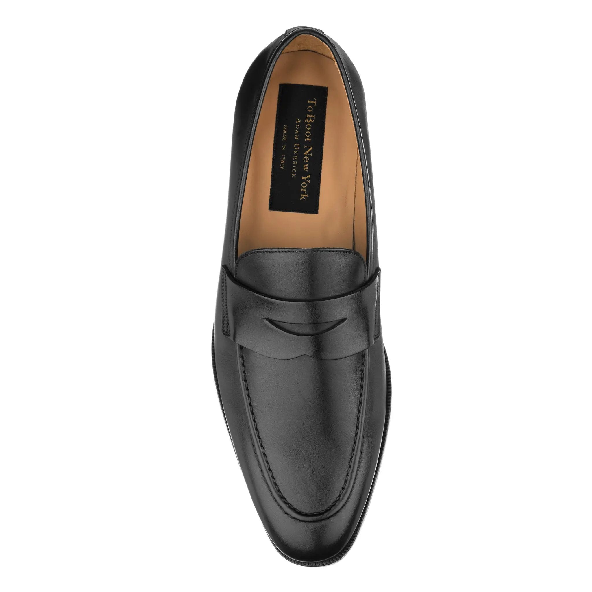 Tesoro Black Calf Slip-on Penny Loafer by To Boot New York