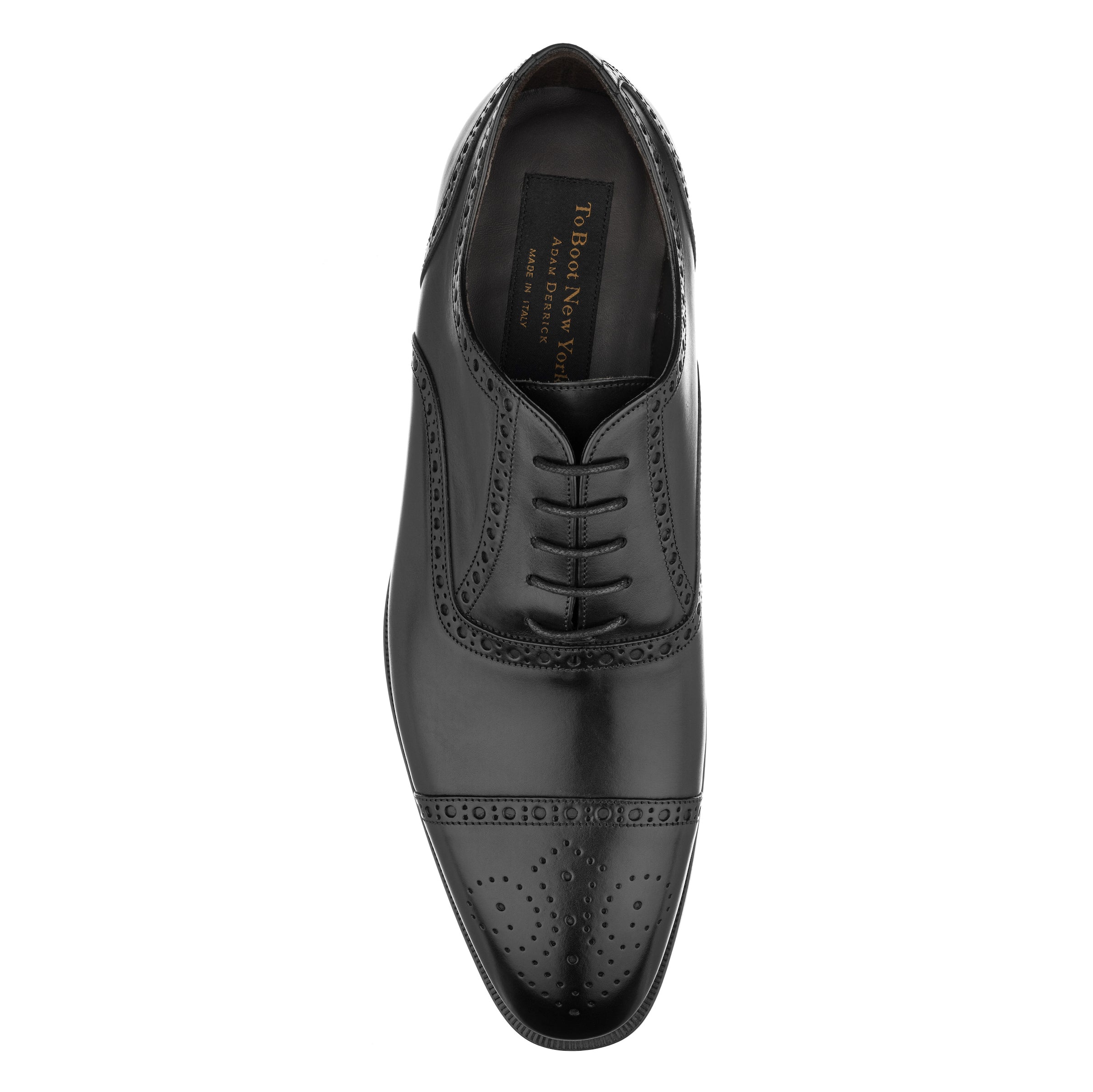 Connors Black Calf Calf Medallion Cap Toe