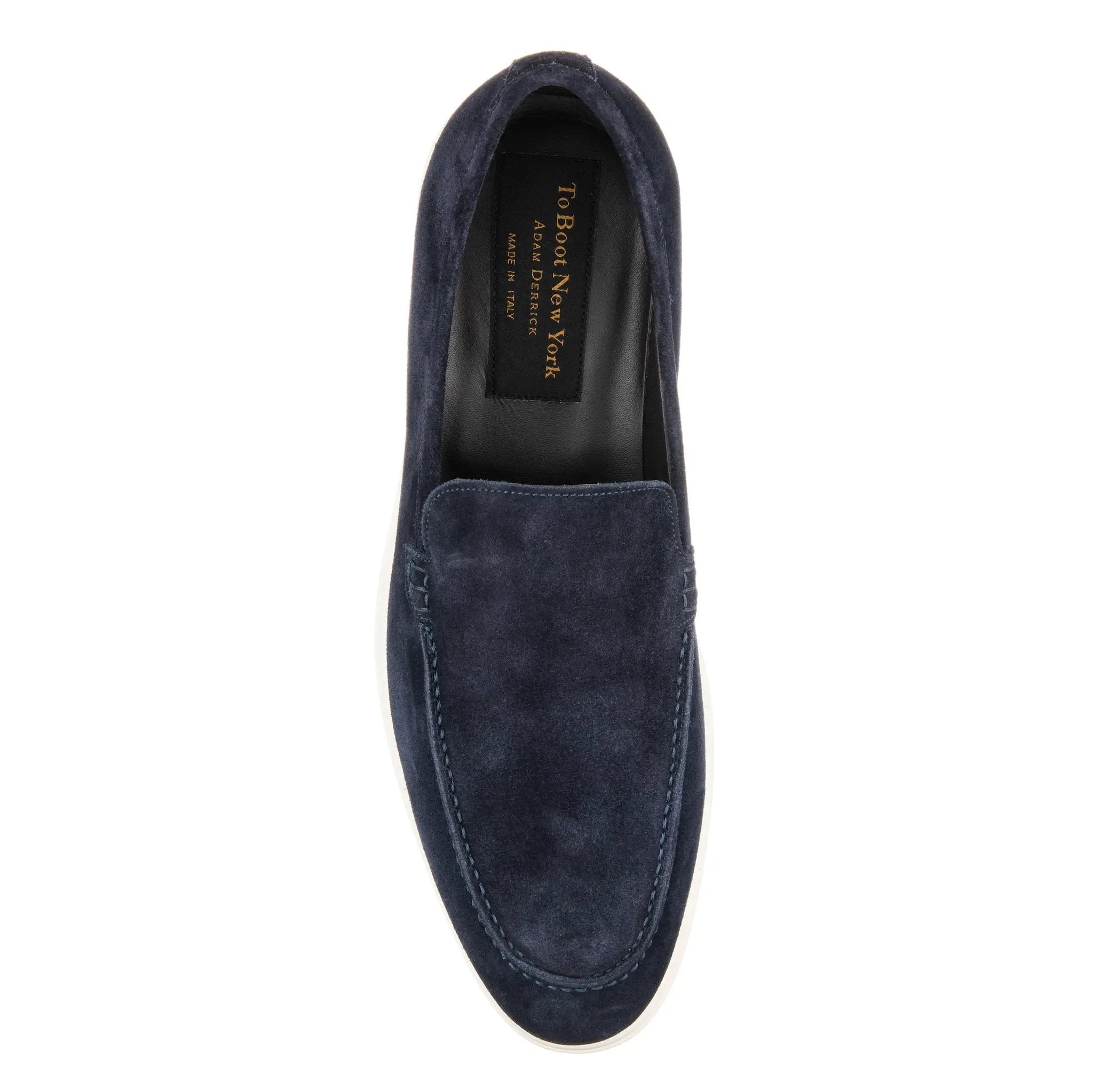 Cassidy Navy Suede Slip-On Loafer by To Boot New York