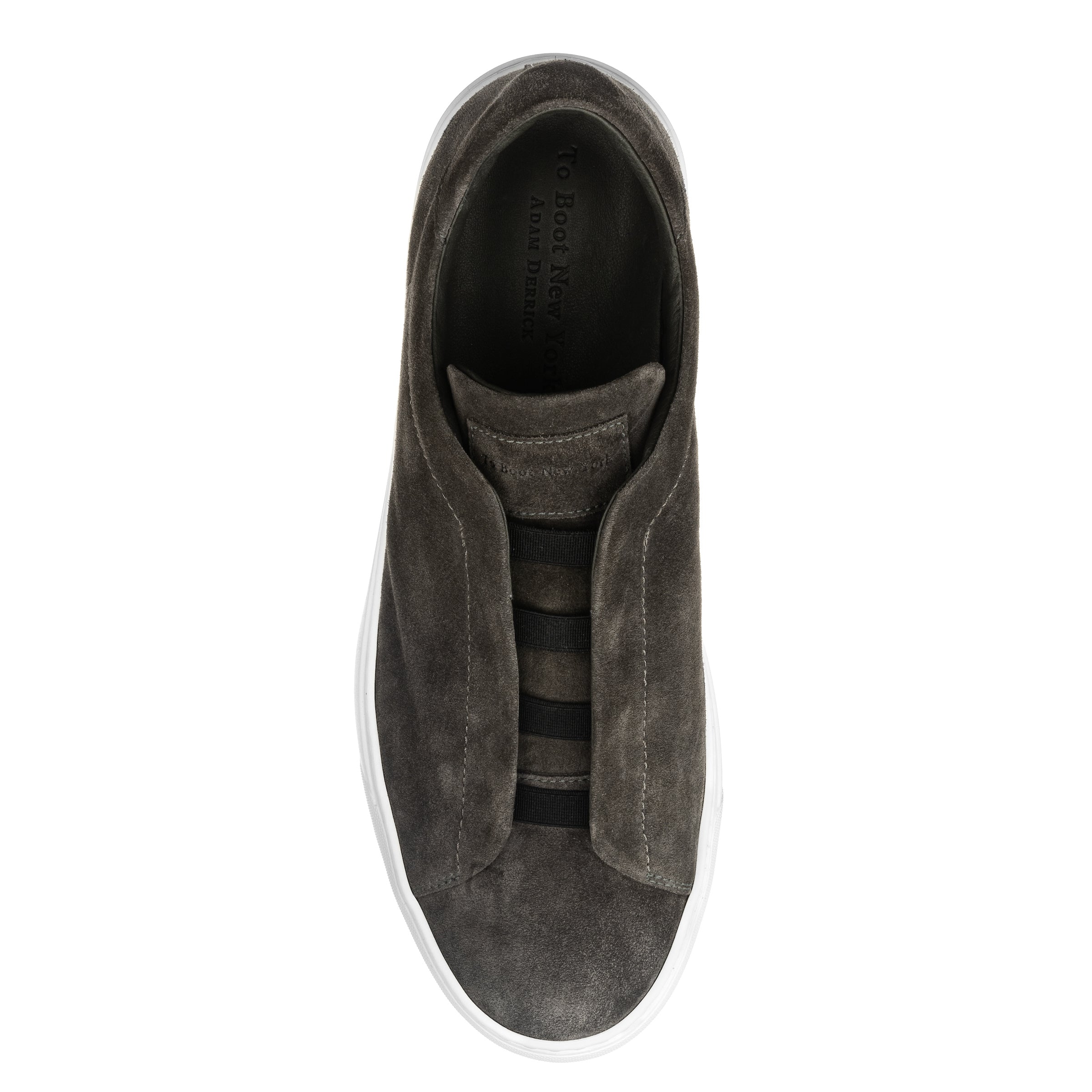 Stone Grey Suede Slip On Sneaker
